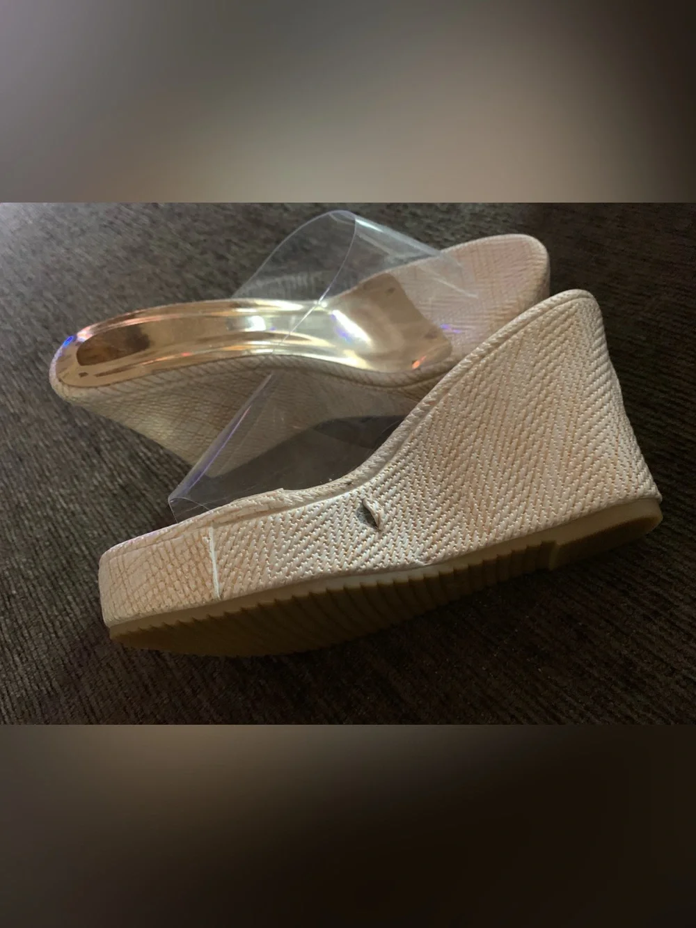 Clear Strap Wedge Sandals